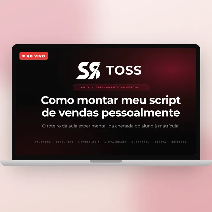 Slide da aula de treinamento comercial da TOSS: Como montar meu script de vendas pessoalmente